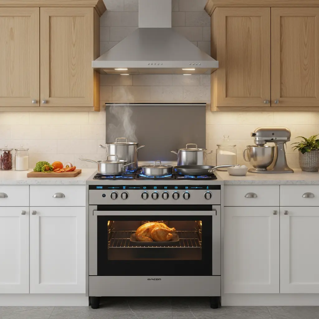 Amcon 60x90 Free Standing 5 Burner Semi Professional Gas Cooker with LED with Oven.webp