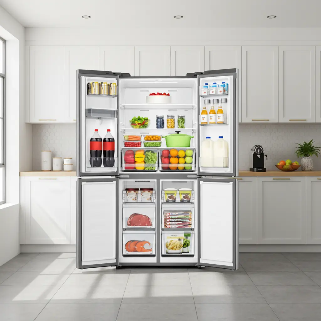 440L Cross Door Refrigerator with Water Dispenser-Silver.webp