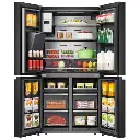 545L Cross Door Inverter Refrigerator (Black) with Ice Cube Maker & LED Screen (1).webp