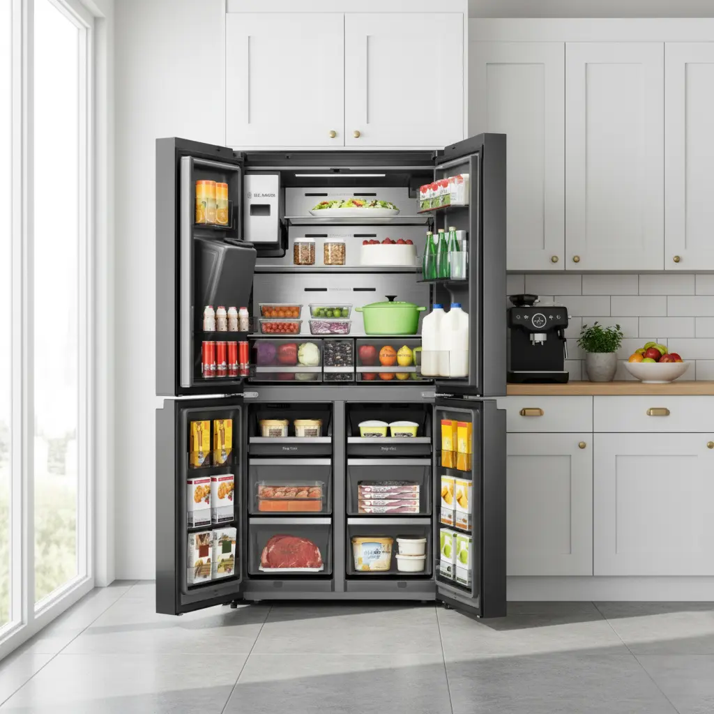 545L Cross Door Inverter Refrigerator (Black) with Ice Cube Maker & LED Screen.1.webp