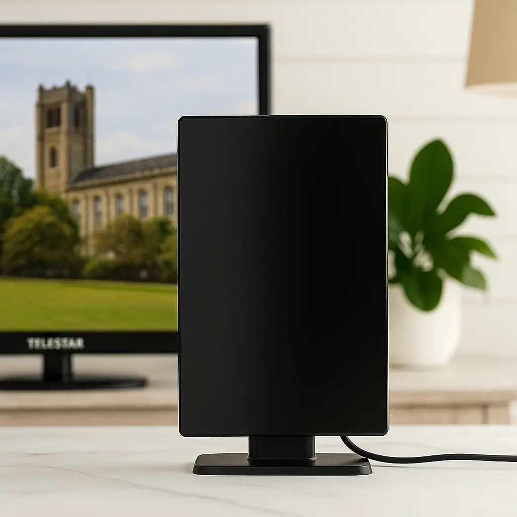 Modern TV Setup with Antenna.webp