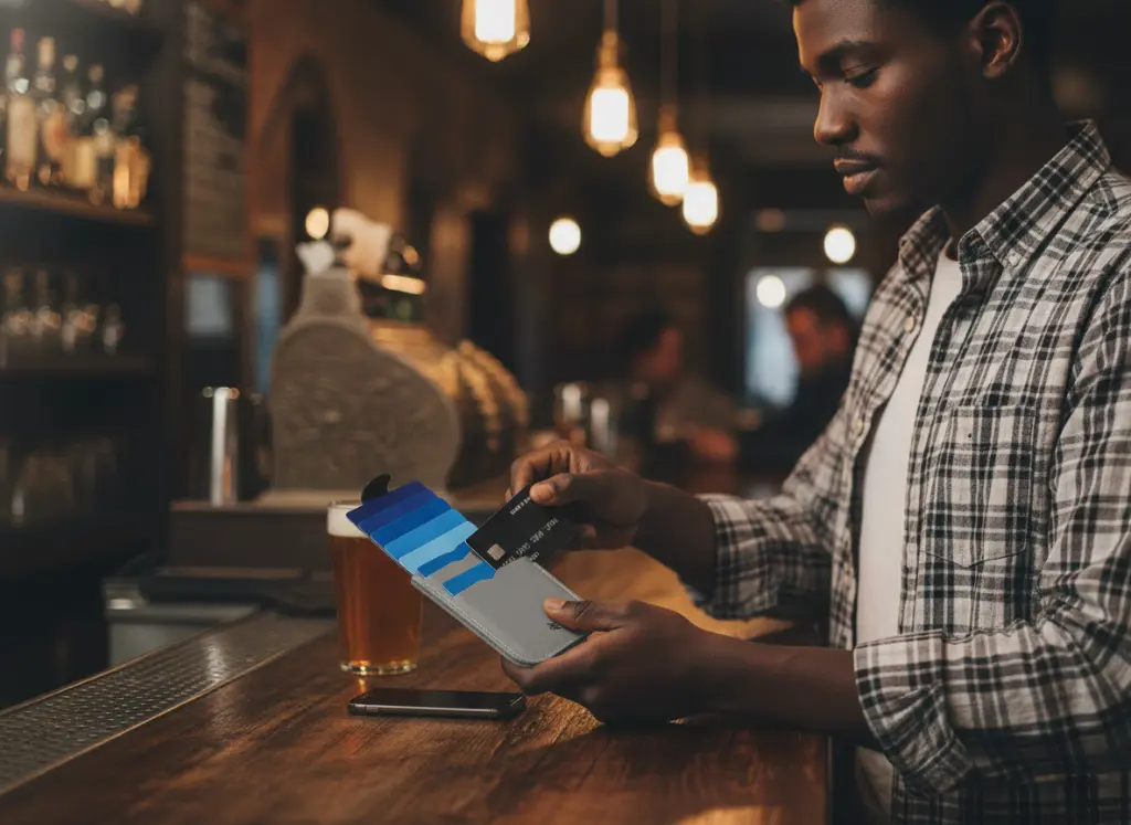 DAX Wallet Microfibre Leather - Blue Grey.webp