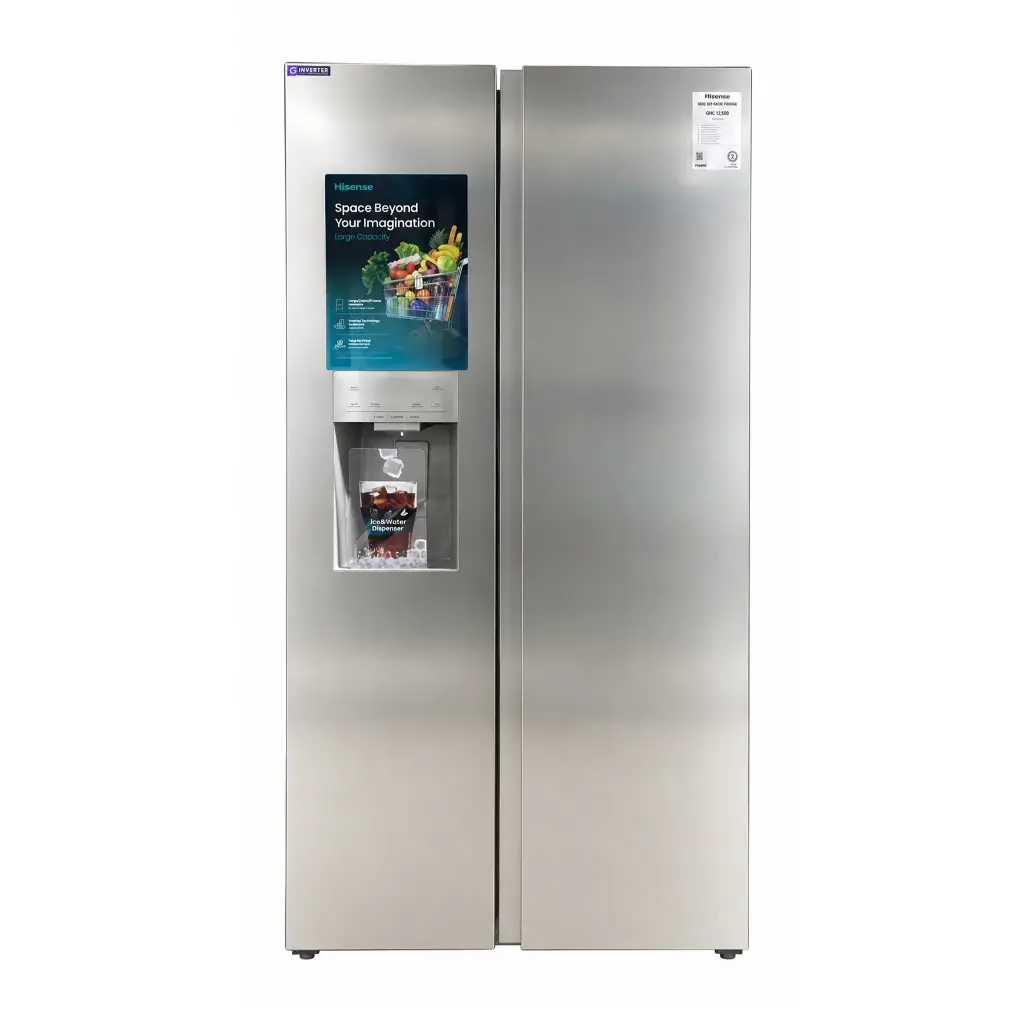 528L Side-By-Side Refrigerator With Water Dispenser & Ice Maker - Silver 