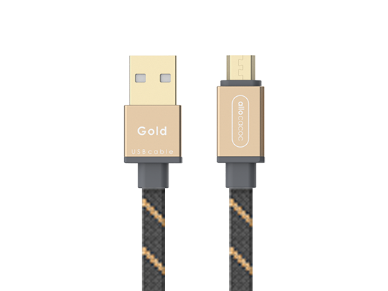  USBcable microUSB Flat - Gold 