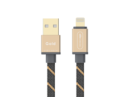  USBcable Lightning Flat - Gold 