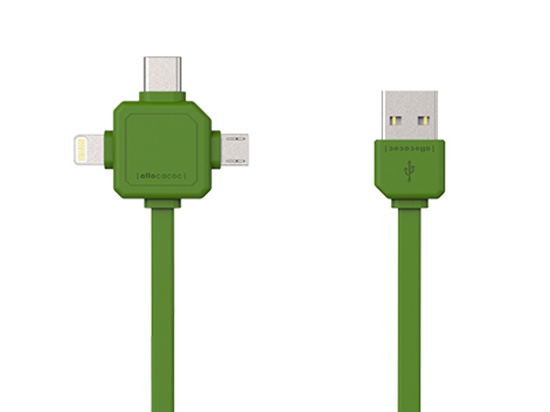  USBcable 3 in 1 - Green 