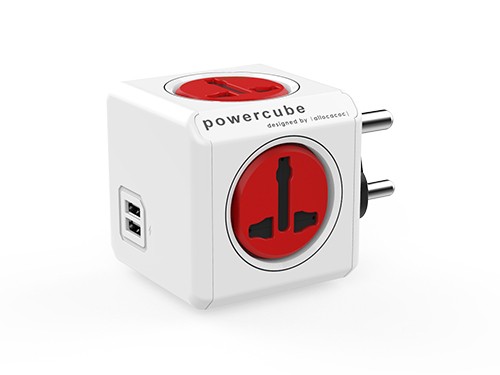  PowerCube - Original USB Universal Plug UK - Red 