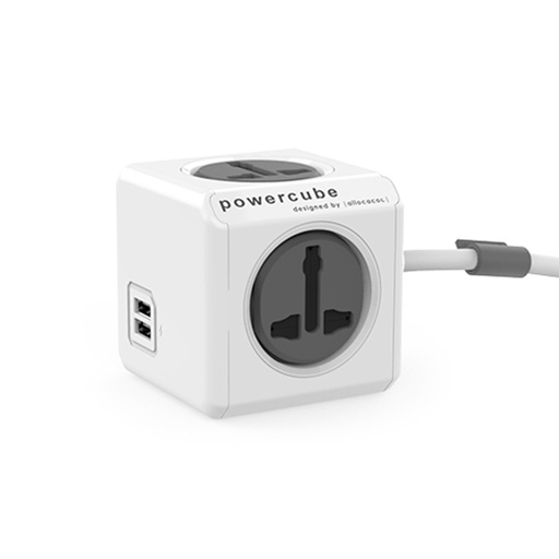 [ACPEUUUKGY] PowerCube - Extended USB Universal Plug UK - Grey