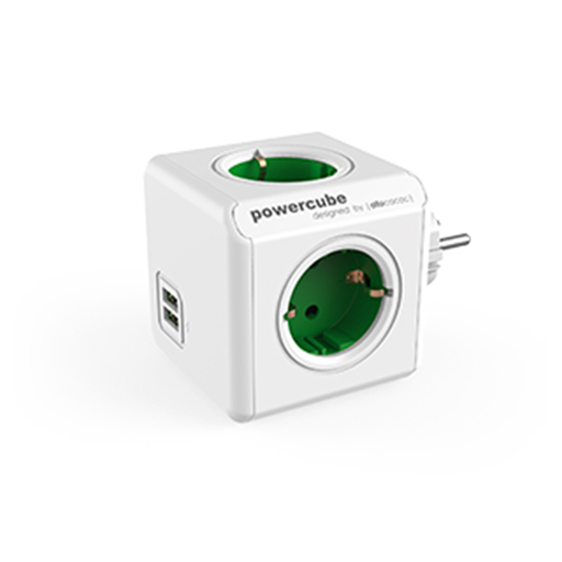 [ACPOUUUKG] PowerCube - Original USB Universal Plug UK - Green