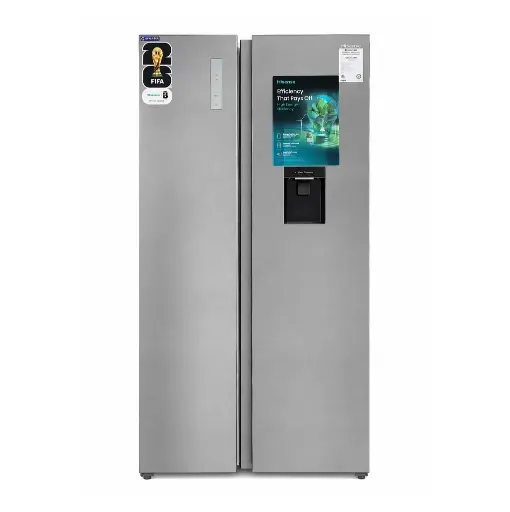 [RS558N3AG2] 558L Side-By-Side Refrigerator With Water Dispenser - Silver 