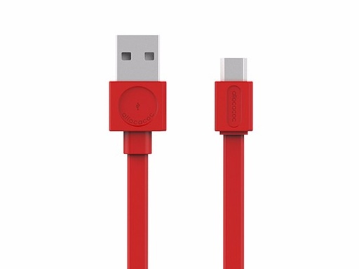 [ACUSBMCR]  USBcable microUSB Flat - Red 