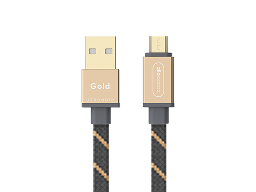 [ACMCROGD]  USBcable microUSB Flat - Gold 