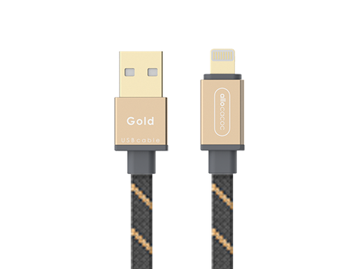 [ACLGHTGD]  USBcable Lightning Flat - Gold 