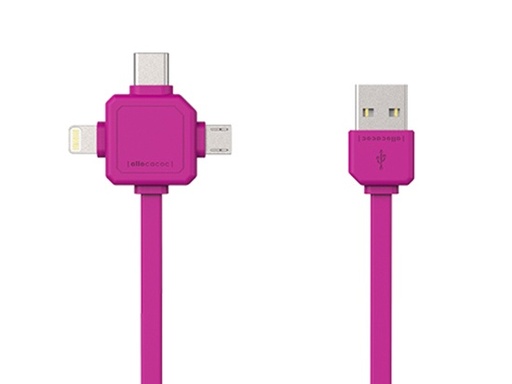 [ACUSBC15P]  USBcable 3 in 1 - Pink 