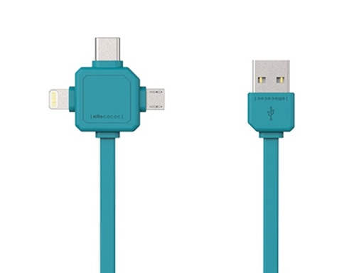[ACUSBC15B]  USBcable 3 in 1 - Blue 