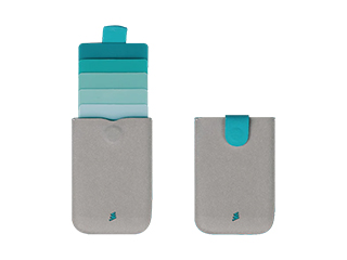 [ACDAXWLTAQGY]  DAX Wallet Microfibre Leather - Aqua Grey 